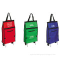 Red Pp Woven Trolley Collapsible Shopping Basket Bag With Customize Logo